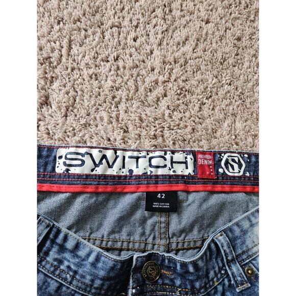 Switch Brand Jean Shorts Sz 42 Vintage RARE Blue Jean Shorts Y2K - Picture 7 of 8